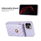 For iPhone 12 / 12 Pro Vertical Metal Buckle Wallet Rhombic Leather Phone Case(Purple) - 5