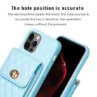 For iPhone 12 / 12 Pro Vertical Metal Buckle Wallet Rhombic Leather Phone Case(Blue) - 3