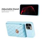 For iPhone 12 / 12 Pro Vertical Metal Buckle Wallet Rhombic Leather Phone Case(Blue) - 5