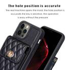 For iPhone 12 / 12 Pro Vertical Metal Buckle Wallet Rhombic Leather Phone Case(Black) - 3