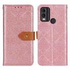 For Nokia C22 4G European Floral Embossed Flip Leather Phone Case(Pink) - 1