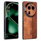 For OPPO Find X6 AZNS 3D Embossed Skin Feel Phone Case(Brown) - 1