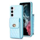 For Samsung Galaxy S23 5G Vertical Metal Buckle Wallet Rhombic Leather Phone Case(Blue) - 1