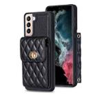 For Samsung Galaxy S21+ 5G Vertical Metal Buckle Wallet Rhombic Leather Phone Case(Black) - 1