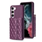 For Samsung Galaxy S23 5G Horizontal Wallet Rhombic Leather Phone Case(Dark Purple) - 1