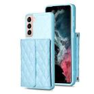 For Samsung Galaxy S21 5G Horizontal Wallet Rhombic Leather Phone Case(Blue) - 1