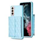 For Samsung Galaxy S21+ 5G Horizontal Wallet Rhombic Leather Phone Case(Blue) - 1
