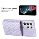 For Samsung Galaxy S21 Ultra 5G Horizontal Wallet Rhombic Leather Phone Case(Purple) - 5