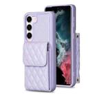 For Samsung Galaxy S23 5G Vertical Wallet Rhombic Leather Phone Case(Purple) - 1