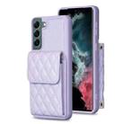 For Samsung Galaxy S22+ 5G Vertical Wallet Rhombic Leather Phone Case(Purple) - 1