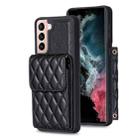 For Samsung Galaxy S21 5G Vertical Wallet Rhombic Leather Phone Case(Black) - 1