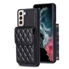 For Samsung Galaxy S21+ 5G Vertical Wallet Rhombic Leather Phone Case(Black) - 1
