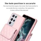 For Samsung Galaxy S21 Ultra 5G Vertical Wallet Rhombic Leather Phone Case(Pink) - 3