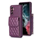 For Samsung Galaxy A14 4G / 5G Vertical Wallet Rhombic Leather Phone Case(Dark Purple) - 1