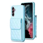 For Samsung Galaxy A14 4G / 5G Vertical Wallet Rhombic Leather Phone Case(Blue) - 1