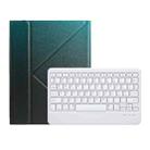 For iPad 10th Gen 10.9 2022 B10 Triangle Holder Tablet Bluetooth Keyboard Leather Case(Dark Green) - 1
