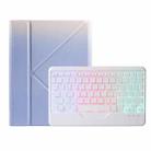 For iPad 10th Gen 10.9 2022 B10S Triangle Holder Three-color Backlight Bluetooth Keyboard Leather Case(Purple) - 1