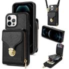 For iPhone 13 Pro Zipper Hardware Card Wallet Phone Case(Black) - 1