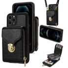 For iPhone 11 Pro Zipper Hardware Card Wallet Phone Case(Black) - 1