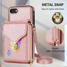 For iPhone 6s Plus / 6 Plus Zipper Hardware Card Wallet Phone Case(Rose Gold) - 6