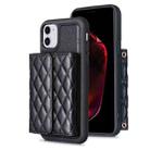 For iPhone 11 Horizontal Wallet Rhombic Leather Phone Case(Black) - 1