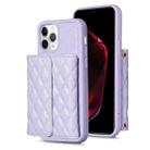 For iPhone 11 Pro Horizontal Wallet Rhombic Leather Phone Case(Purple) - 1