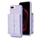 For iPhone 7 Plus / 8 Plus Horizontal Wallet Rhombic Leather Phone Case(Purple) - 1