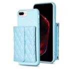 For iPhone 7 Plus / 8 Plus Horizontal Wallet Rhombic Leather Phone Case(Blue) - 1