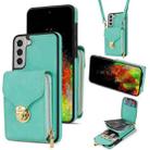 For Samsung Galaxy S21+ 5G Zipper Hardware Card Wallet Phone Case(Mint Green) - 1
