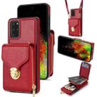 For Samsung Galaxy S20 FE Zipper Hardware Card Wallet Phone Case(Red) - 1