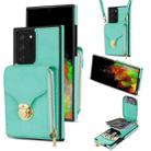 For Samsung Galaxy Note20 Ultra Zipper Hardware Card Wallet Phone Case(Mint Green) - 1