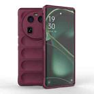 For OPPO Find X6 5G Magic Shield TPU + Flannel Phone Case(Wine Red) - 1