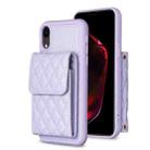 For iPhone XR Vertical Wallet Rhombic Leather Phone Case(Purple) - 1