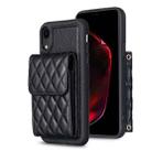 For iPhone XR Vertical Wallet Rhombic Leather Phone Case(Black) - 1