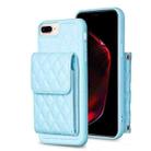 For iPhone 7 Plus / 8 Plus Vertical Wallet Rhombic Leather Phone Case(Blue) - 1