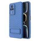 For Xiaomi Redmi K60E Wavy Texture TPU Phone Case with Lens Film(Blue) - 1