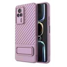 For Xiaomi Redmi K60E Wavy Texture TPU Phone Case with Lens Film(Purple) - 1