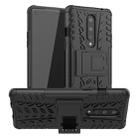 For OnePlus 8 Tire Texture Shockproof TPU + PC Protective Case with Holder(Black) - 1