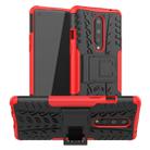 For OnePlus 8 Tire Texture Shockproof TPU + PC Protective Case with Holder(Red) - 1