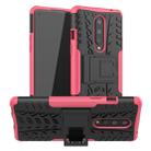 For OnePlus 8 Tire Texture Shockproof TPU + PC Protective Case with Holder(Rose Red) - 1