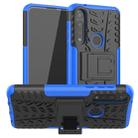For Motorola Moto G Power Tire Texture Shockproof TPU + PC Protective Case with Holder(Blue) - 1