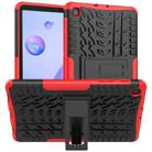 For Samsung Galaxy Tab A 8.4 2020 Tire Texture Shockproof TPU + PC Protective Case with Holder(Red) - 1