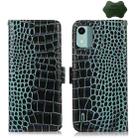 For Nokia C12 4G Crocodile Top Layer Cowhide Leather Phone Case(Green) - 1