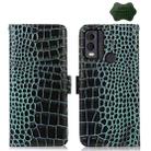 For Nokia C22 4G Crocodile Top Layer Cowhide Leather Phone Case(Green) - 1