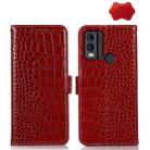 For Nokia C22 4G Crocodile Top Layer Cowhide Leather Phone Case(Red) - 1