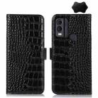For Nokia C22 4G Crocodile Top Layer Cowhide Leather Phone Case(Black) - 1