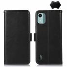 For Nokia C12 4G Crazy Horse Top Layer Cowhide Leather Phone Case(Black) - 1