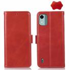 For Nokia C12 4G Crazy Horse Top Layer Cowhide Leather Phone Case(Red) - 1