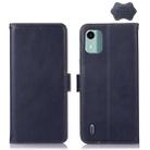 For Nokia C12 4G Crazy Horse Top Layer Cowhide Leather Phone Case(Blue) - 1