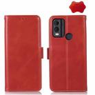 For Nokia C22 4G Crazy Horse Top Layer Cowhide Leather Phone Case(Red) - 1